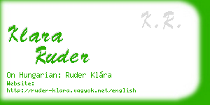 klara ruder business card
